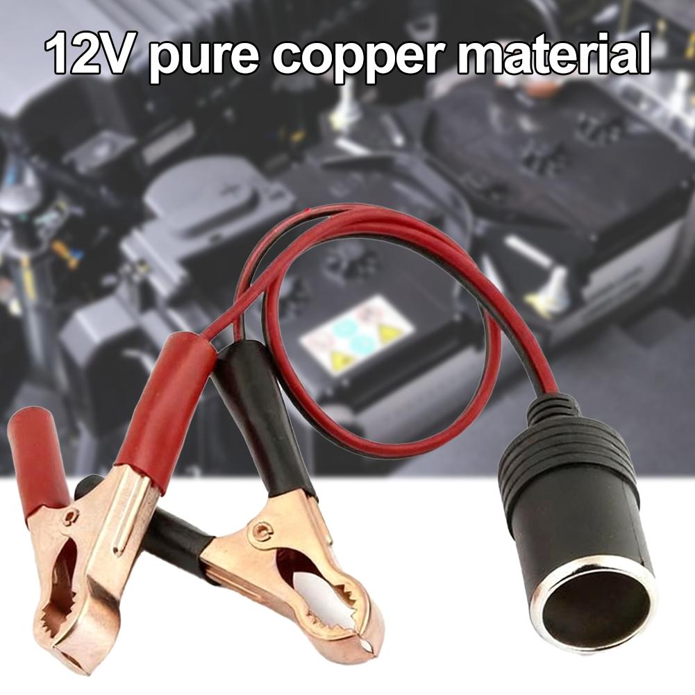 12V-24V Car Cigarette Lighter Socket To Alligator Clip Cord Plug Car Socket Cigarette Extension Male Adapter Battery Lighte T3R8