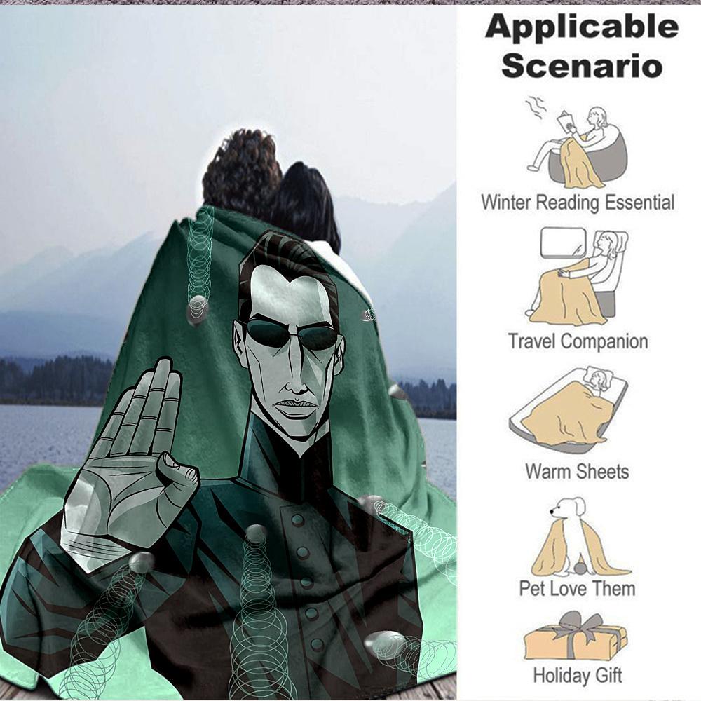 1pc The Matrix Flannel Throw Blanket - HD Printed Lightweight Soft Warm All-Season Blanket for Sofa, Bed, Travel, Camping 011
