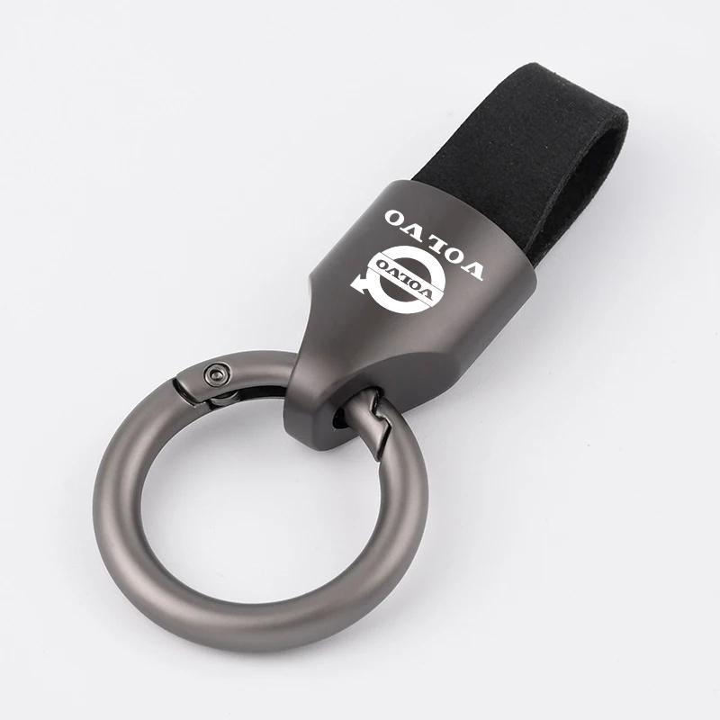 

Metal Alloy Leather Car Keychain Suede Pendant Keyring For Volvo XC90 V90 V60 XC60 V40 S80 S60 S90 C40 XC40 V70 XC70 C30 C70 чёрный