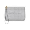 4G Allover Pattern Zip Closure Leather Travel Clutch Women Clutch Gray BB60KSB18Z-050