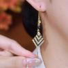 Temperament Black & White Diamond Rhombus Earrings - Luxury, Long-Style, Face-Slimming, Versatile Fashion Accessory