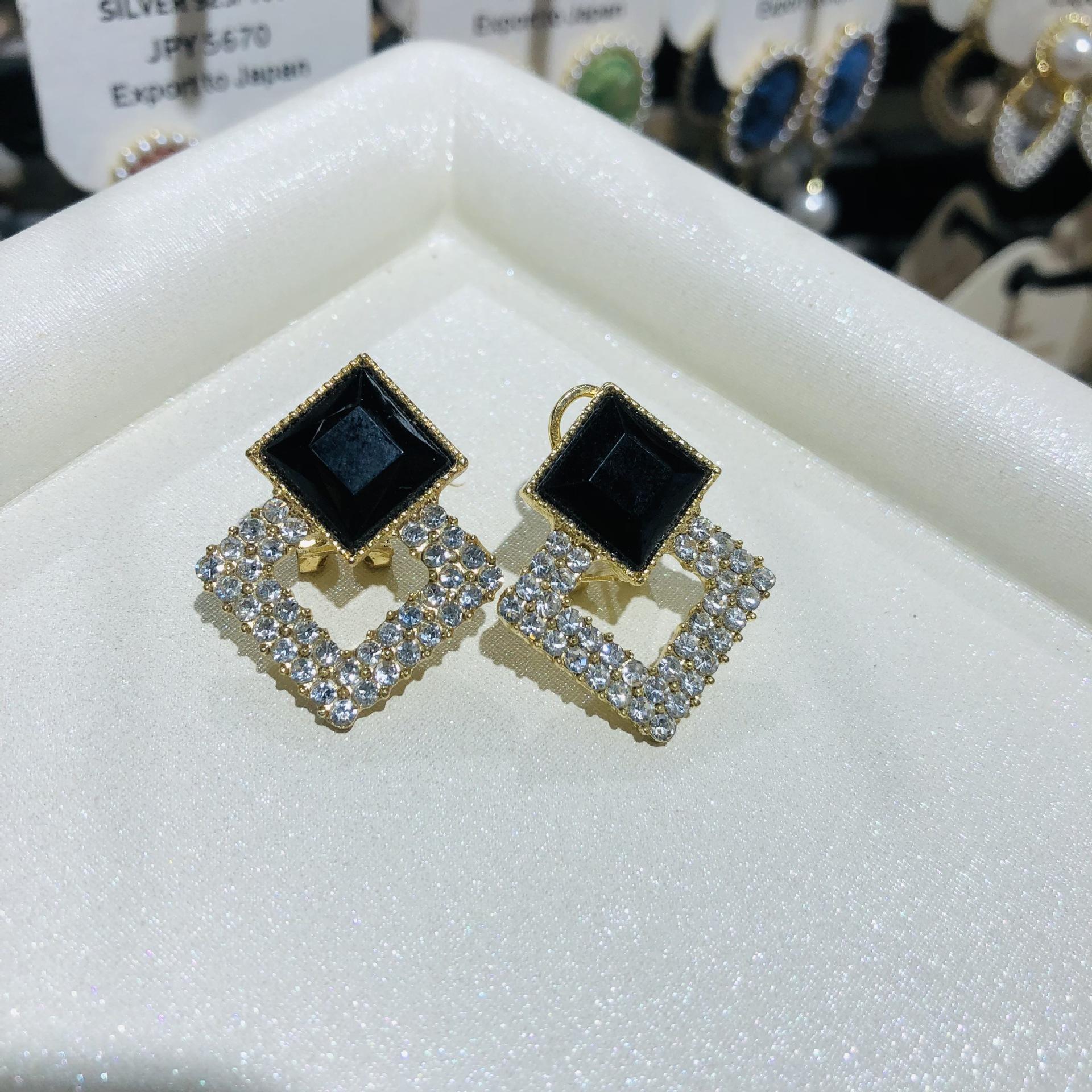 Серьги Женские Элегантные Модные Корейский Стиль Ювелирные Аксессуары Кафф чёрный