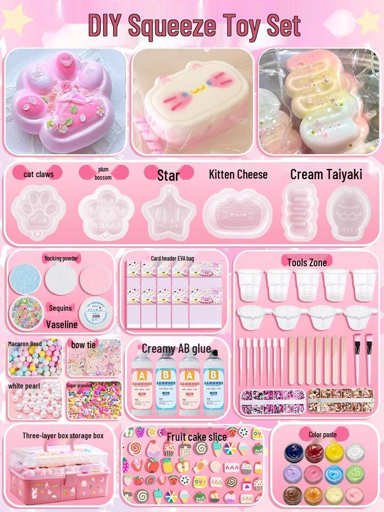 DIY Squishy Kit: Food-Grade Silicone AB Glue for Kids' Handmade Toys