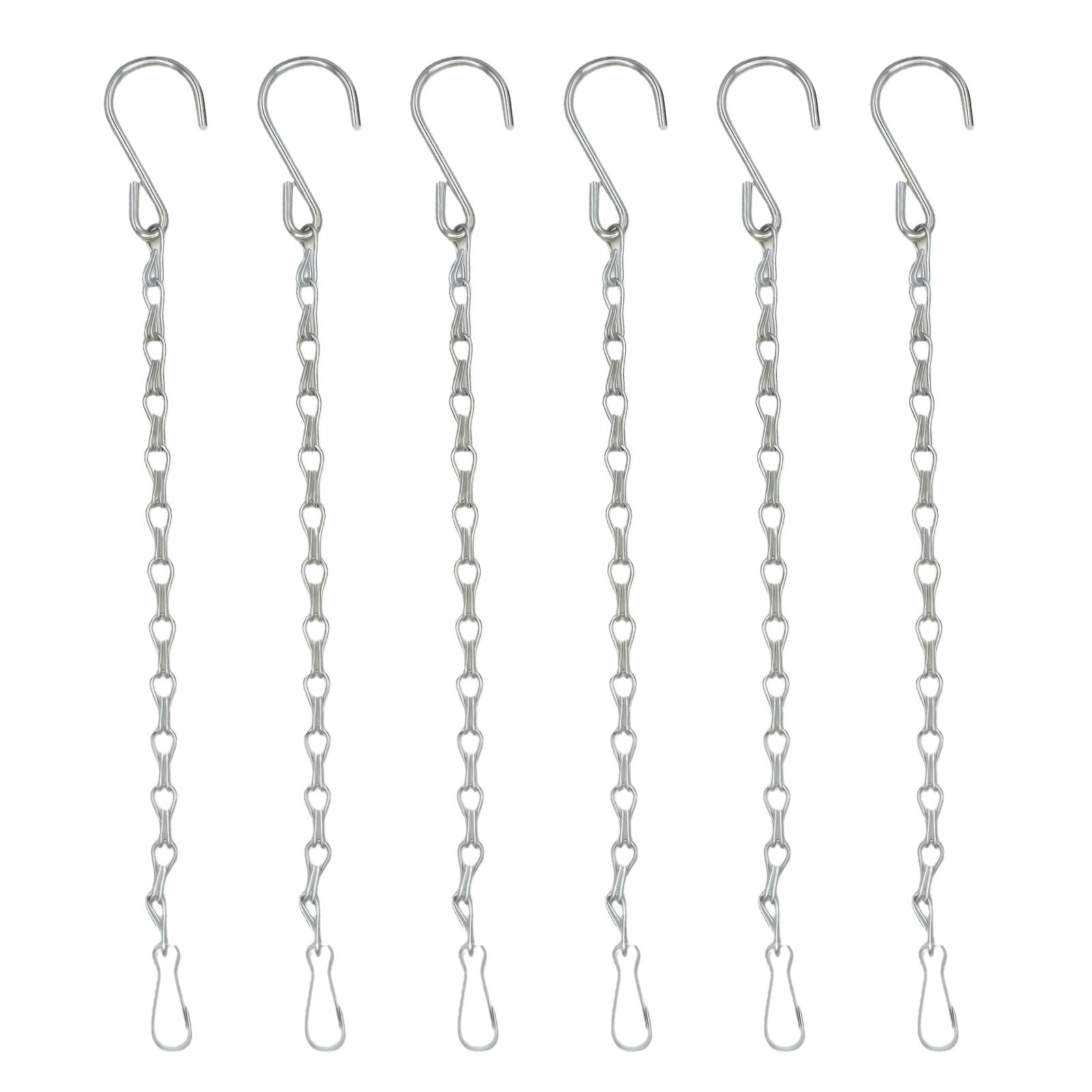 

6Pcs Hanging Basket Chains Flower Basket Planter Pot Replacement Chain Wind Chimes Hanging Hook Easy to Install белый