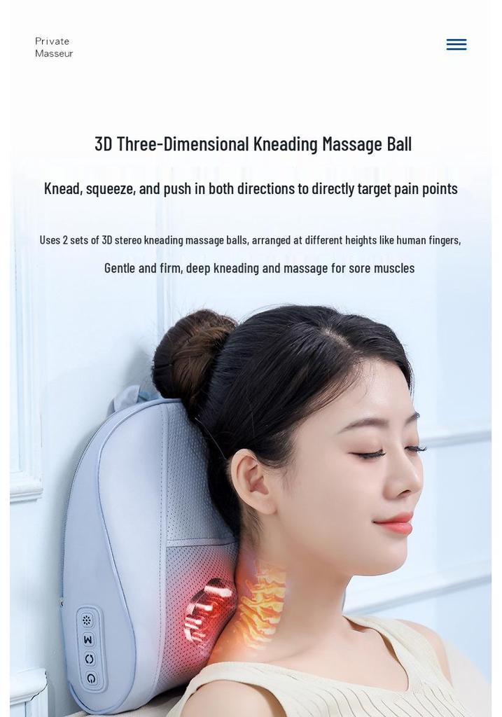 Cervical Spine & Neck Electric Heating Massager - Multi-functional Pillow for Neck and Waist Massage