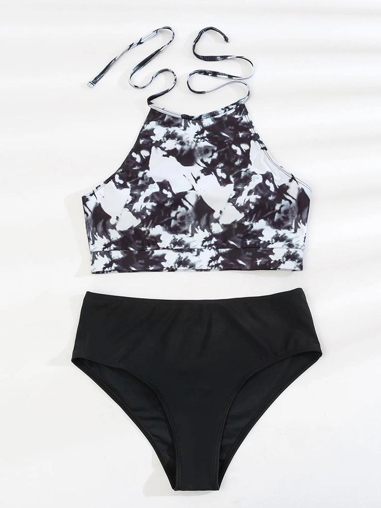High Waist Bikini Woman Swimsuit Sexy Tie Dye Bathing Suit Sexy Bikinis Set Summer Beachwear