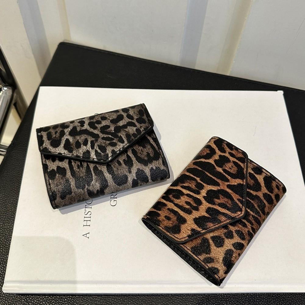 Elegant Leopard Short Wallet Korean Style Coin Purse Mini Envelope Clutch Bag  Gift