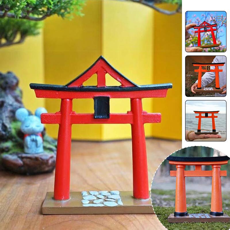 Multi-sizes Torii Gate Japanese Aquarium Decor Miniature Ornament Garden Shrine Shinto Landscape Micro Decoration Simulation