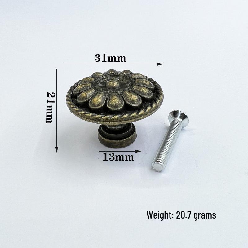 Runder Vintage-Schubladengriff aus Zinklegierung für Schränke und Möbel
