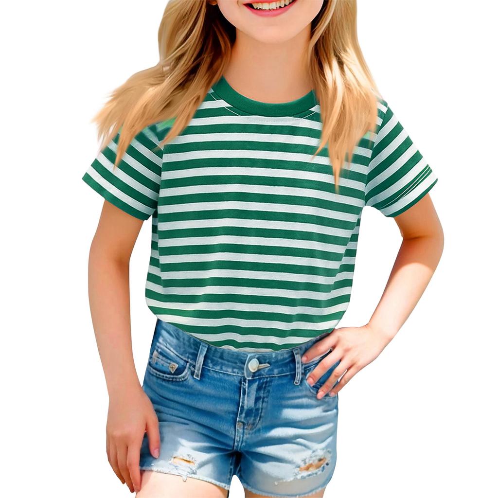Children's Casual Short-sleeved Printed Round Neck Fashionable T-shirt Top