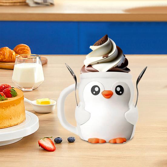 Ice Cream Cup Holder Penguin Shape Soda Beer Bottle 16 Oz Capacity Dessert Party Accessory Kitchenware