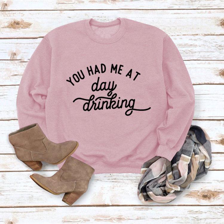 European & American Style Loose Fit Long Sleeve Printed Round Neck Hoodie
