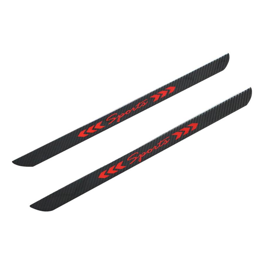 4Pcs Rear Carbon Fiber Car Door Welcome Plate Sill Scuff Anti-Scratch Protectors