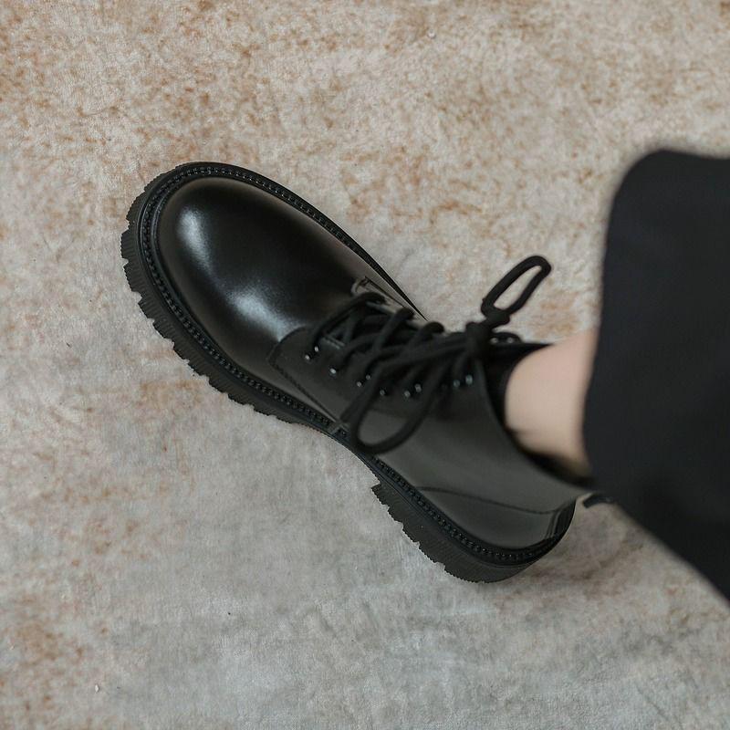 Women's British-Style Martin Boots with Thick Sole for Heightening, Slimming, and Versatile Use In Autumn and Winter