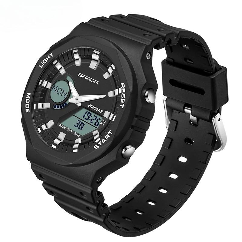 

Top Luxury Men s Quartz Watches Waterproof Men Military Sport Watch Dual Display Luminous Wristwatch Orologio uomo чорний білий колір