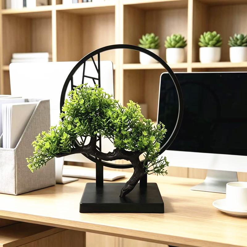 Artificial Bonsai Tree With Plastic Pot For Home Decor And Photography Props