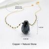 Black Agate Natural Stone Pendant Versatile Necklace for Women's Clavicle Chain High-end Design Niche Temperament Necklace Accessories