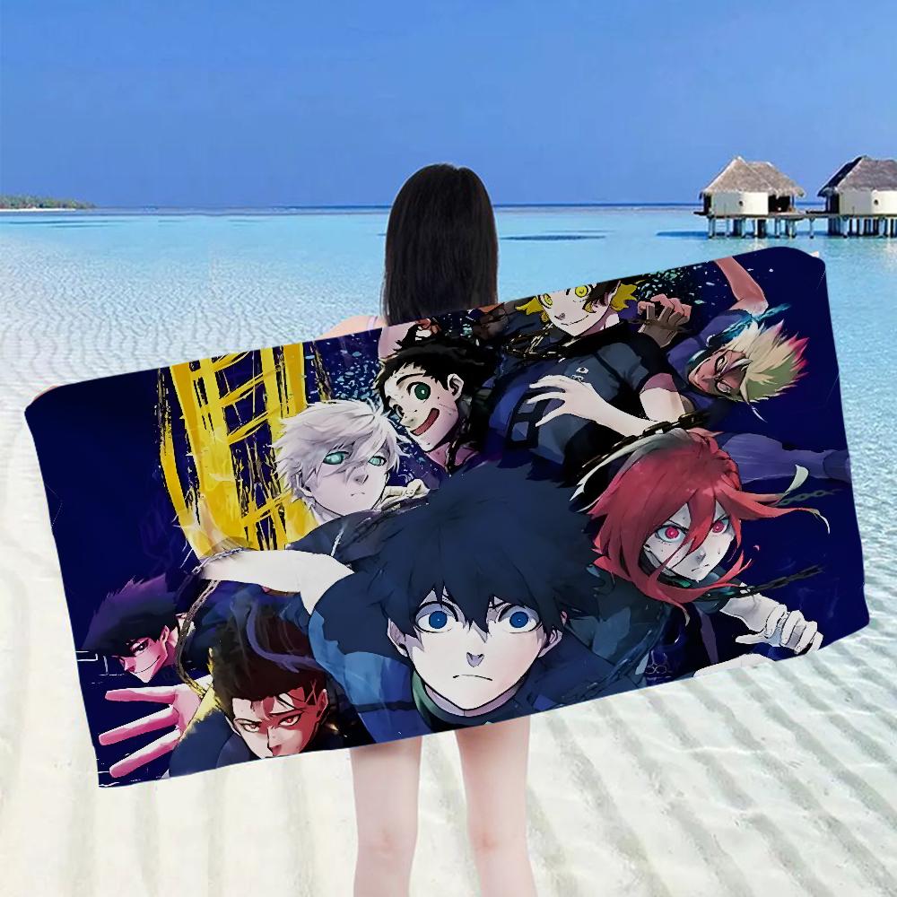 Anime Blue Lock Microfiber Blanket Quick Drying Beach Towels Oversized Printing Super Absorbent Pool Towel Blanket