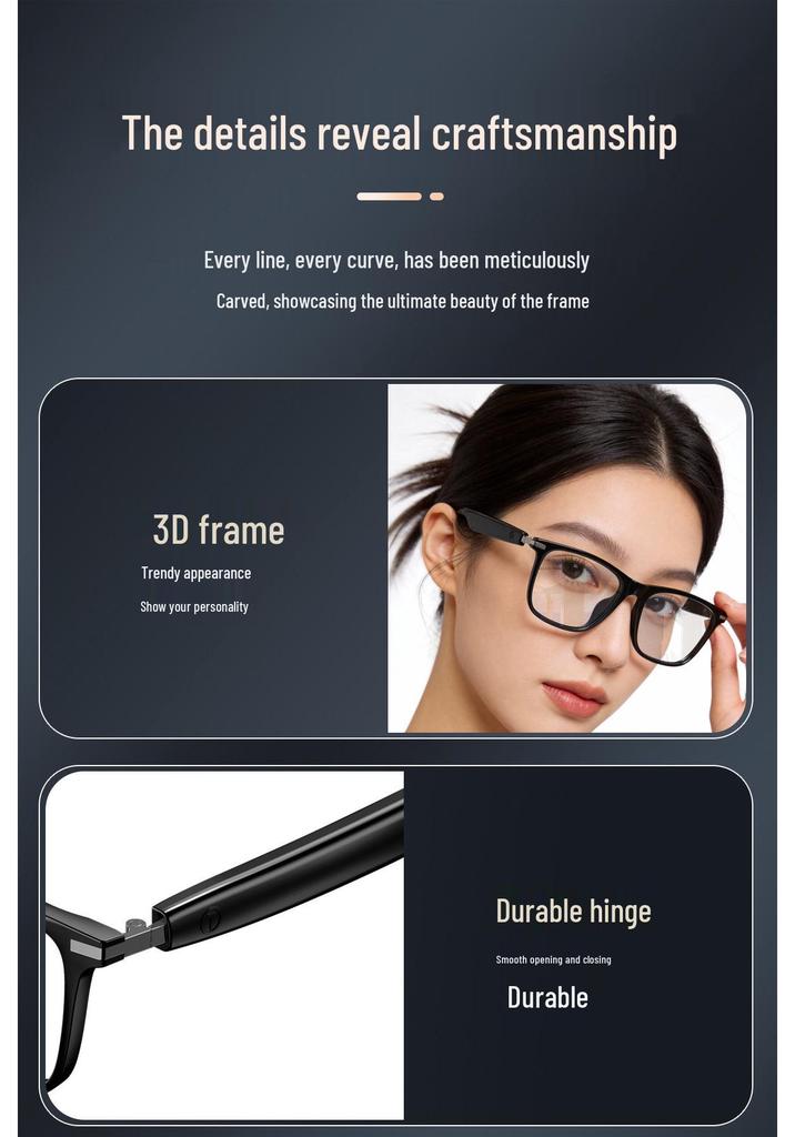 AI-Powered GS20 Smart Bluetooth Glasses: UV/Blue Light Protection, Noise Reduction, with Translation & Call Features.
