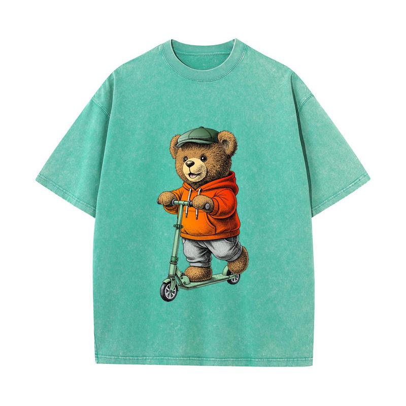 SX-16 MINISO 2026 Summer Vintage Wash Printed Pure Cotton Shoulder Style Men's and Women's Round Neck Short Sleeved Couple T-shirt