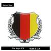 International Flag Car Sticker: Germany, UK, Italy, China, USA Wheat Ear Emblem for Rear or Side, Metal Finish