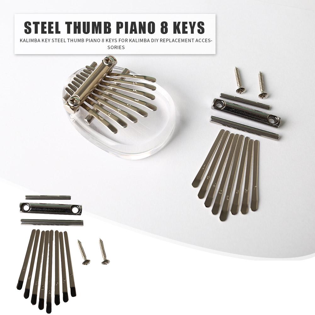 8 Keys Kalimba DIY Set Thumb Piano Keyboard Lettering Stenciled Scale Identification for Musical Instrument Replacement Parts