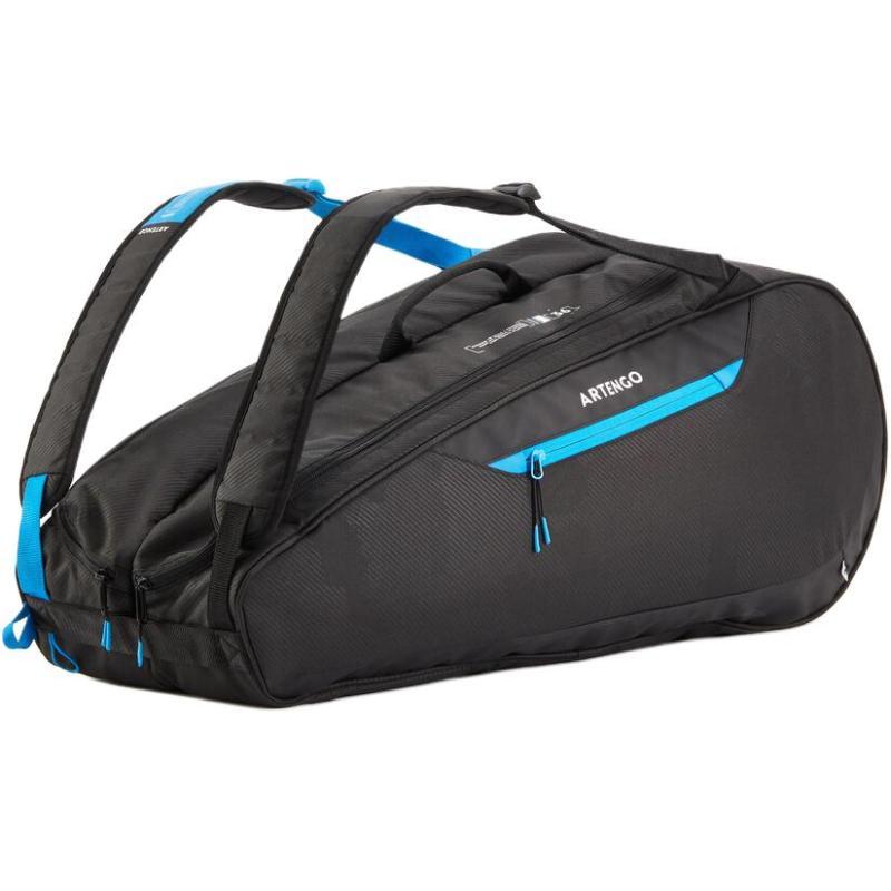 

DECATHLON ARTENGO Tennis Bag 9R Team Tennis Racket Bag 100% Polyethylene Terephthalate Gym Bag Medium Unisex Black Style