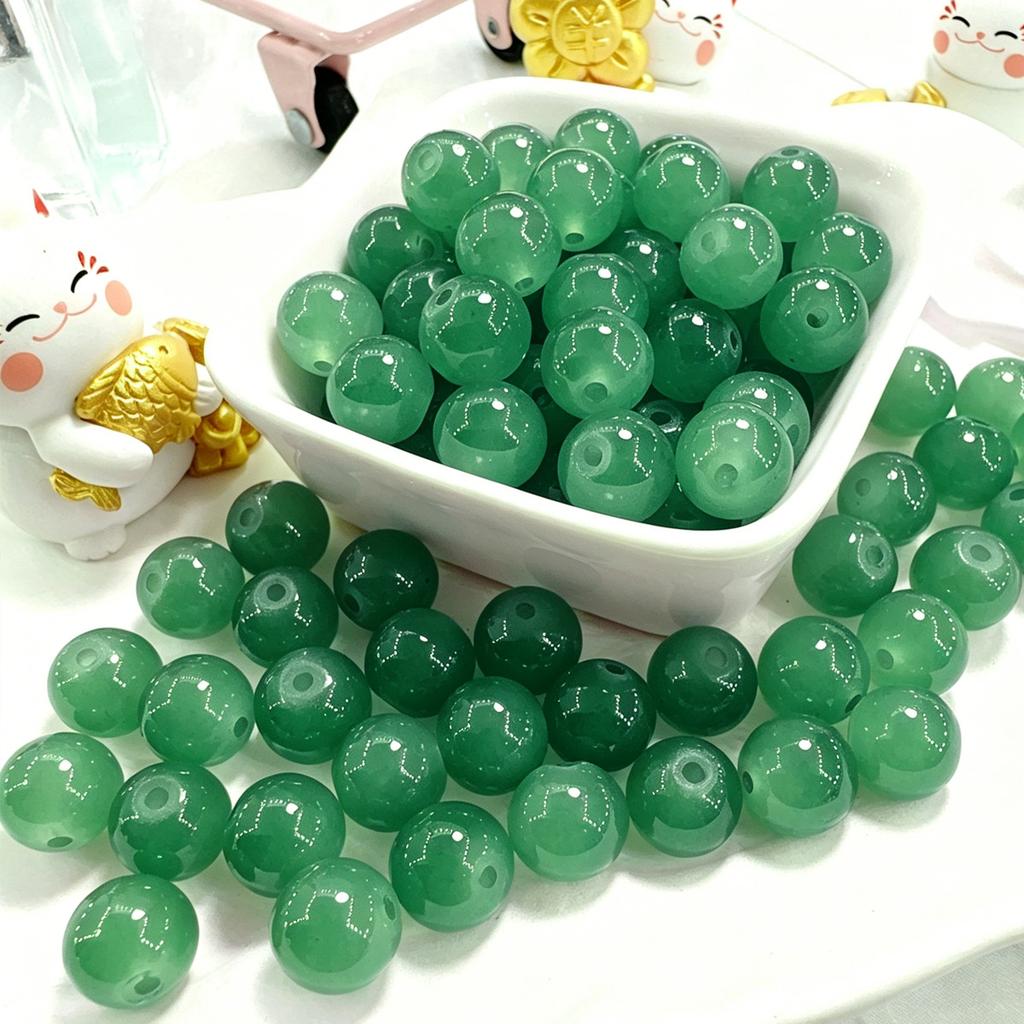 10mm Crackle Glass Round Beads, Loose Spacer Beads DIY Accessories for Bracelet Making 50pcs