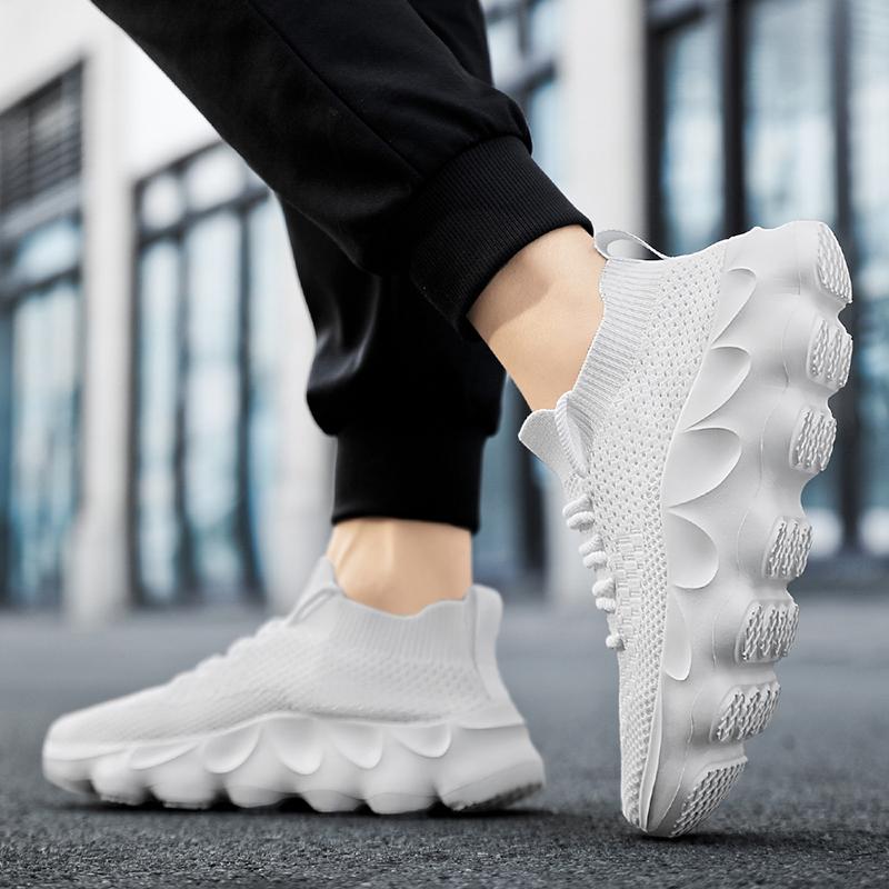 Summer coconut shoes men breathable flying woven sneakers casual travel shoes 48 large size lace-up sock shoes fashion