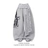 Women Gray Gothic Baggy Y2k Letter Print Pants Harajuku 2000s Vintage Oversize Sweatpants Wide Leg Trousers Autumn
