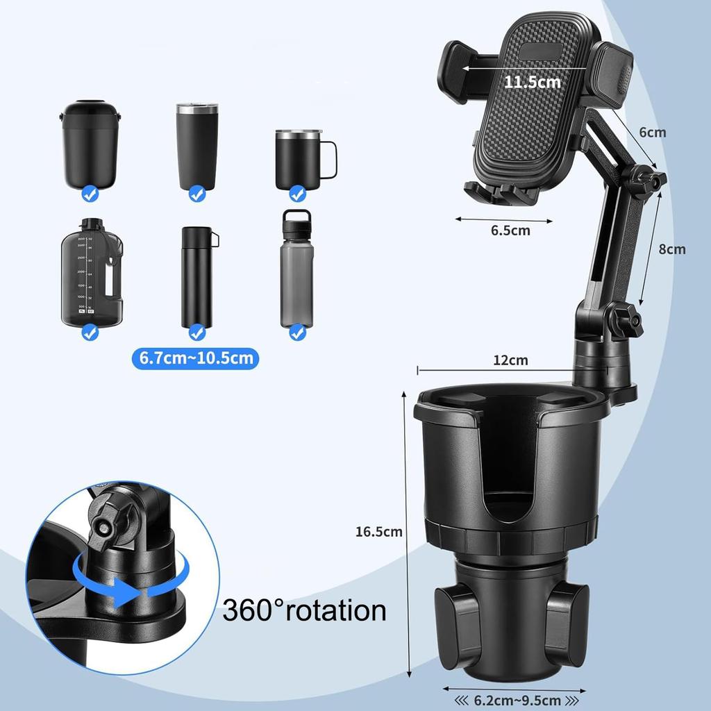 Bruce Shark Car Phone Car Cup Drink Phone Inch Phone Car Mechanical 360 Degree Rotation with Cup Holder & Holder, 2-in-1 Holder, Holder, Holder,