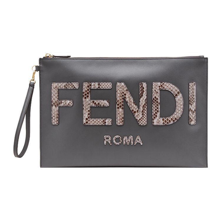 

Fendi Logo Detachable Wrist Strap Zipper Clutch Large Women clutch Dark-Gray 8N0178-AKL7-F1IQR Basic Set (Bag+Dust Bag)