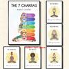 Seven Chakras Yoga Meditation Reiki Poster Positive Inspirational Quotes Canvas Printing Wall Art Picture Yoga Studio Home Decor