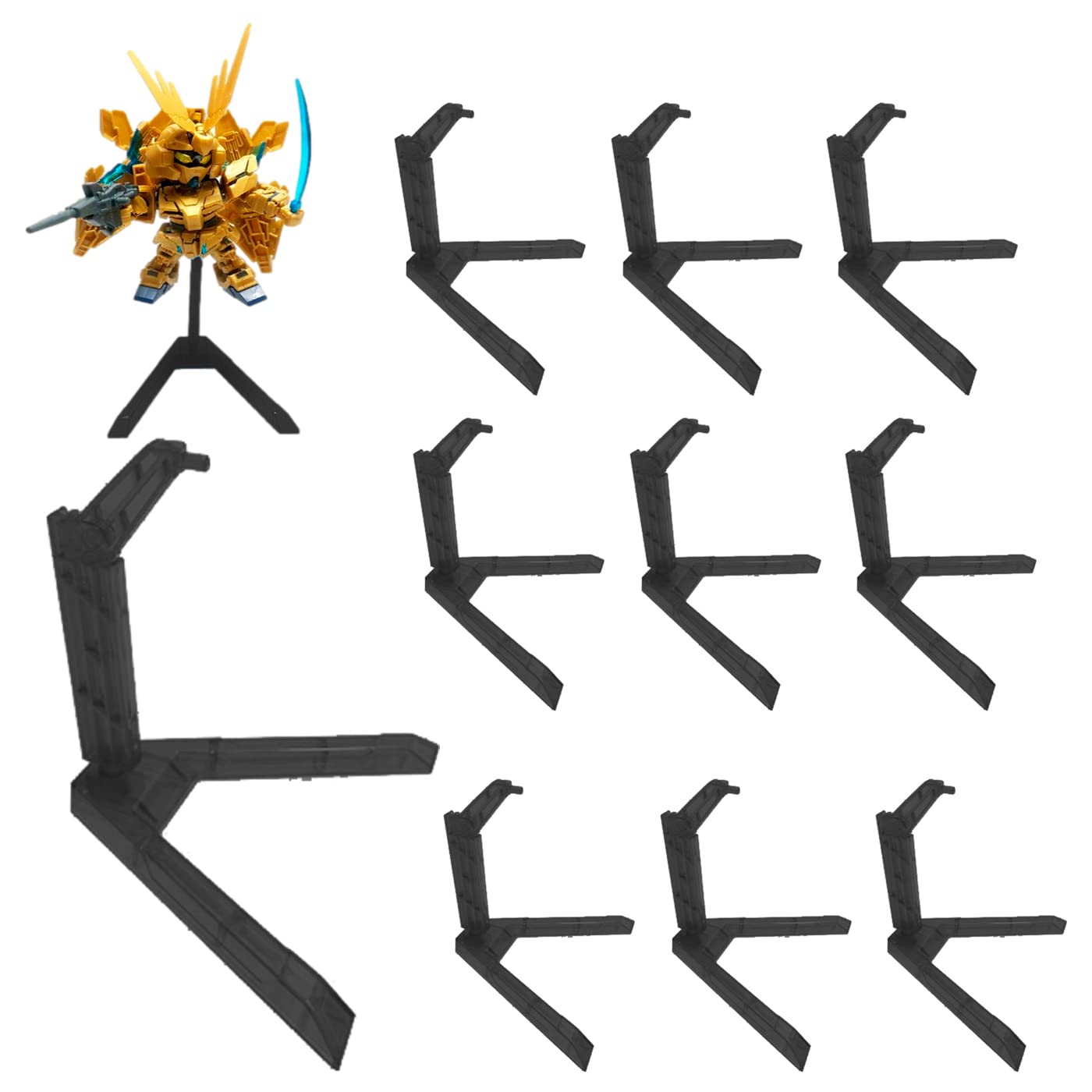 

Plastic Model SD Gundam Size Display Stands for Gunpla S.fields.inc Stands, 10-Piece Set, (Black) чёрный