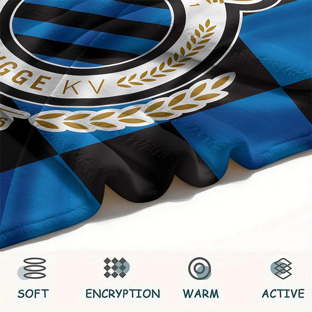 1PC Club Brugge KV Patterned Flannel Blanket Suitable For All Seasons for Home Decor Warmth and Comfort Gifts Holiday Present