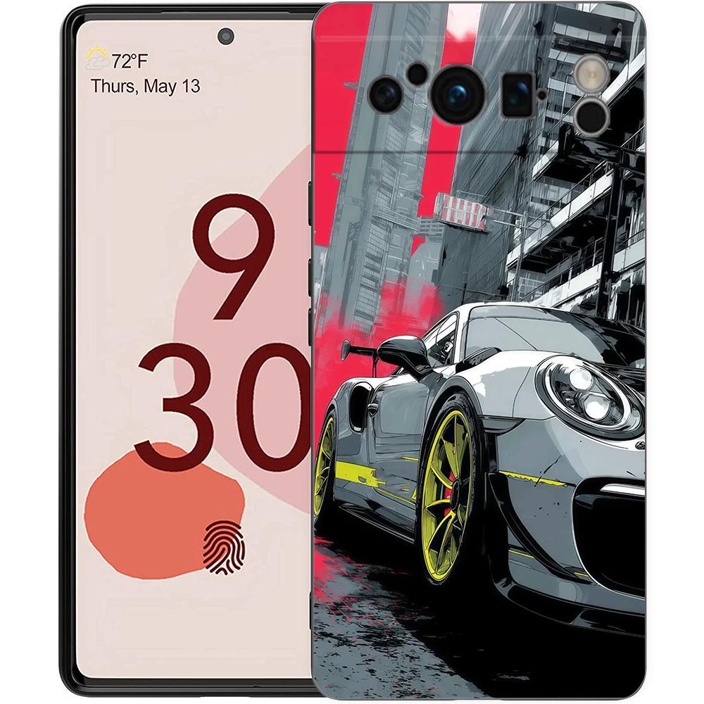 Cool Male Men Light Cars Luxury Phone Case For Google Pixel 11 10 9 8 11 10A 9A 8A 7 7A 6 Pro XL 6A 5G Black Soft TPU Cover