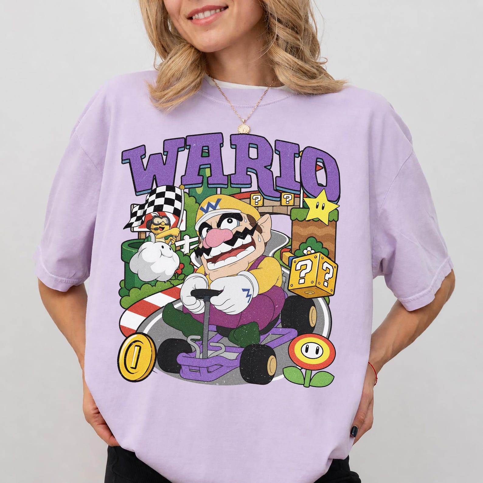 Wario Shirt, Retro Nintendo T-Shirt, Vintage Mario Kart Tee, Super Mario Villain Graphic Shirt, Universal Studios Trip Outfit XL