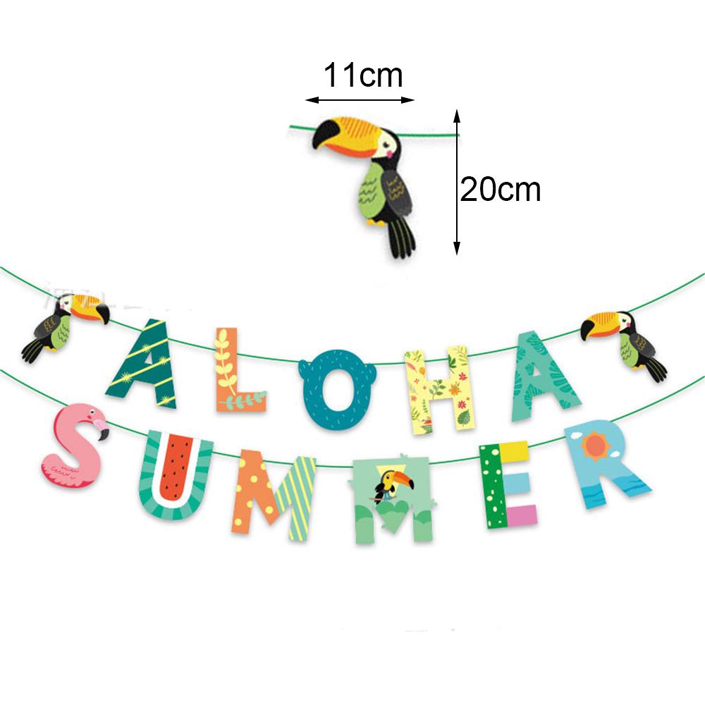 Summer Hawaii Theme Party Supplies Toucan Helium Balloons Banner Green & Multicolor Tropical Toucan Party Decoration Favors