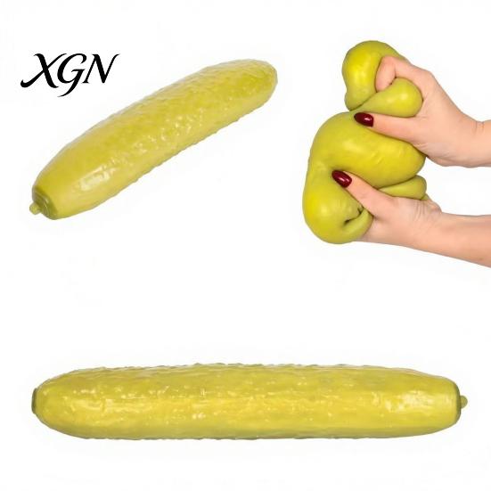 Stress Management Tool Pickled Cucumber Squeeze Toy Soft Relief Stretchy Relaxation Ball Sensory Fidget for Anxiety Party Favors