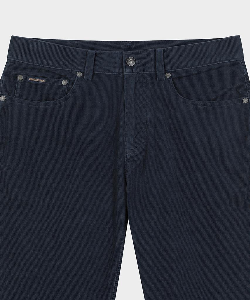 BROOKS BROTHERS Slim Fit 15W Corduroy 5-Pocket Pants (Navy) (Bbpcmm4531Qew)