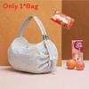 Nylon Foldable Shopping Bag With Large Capacity Waterproof Tote For Grocery Use