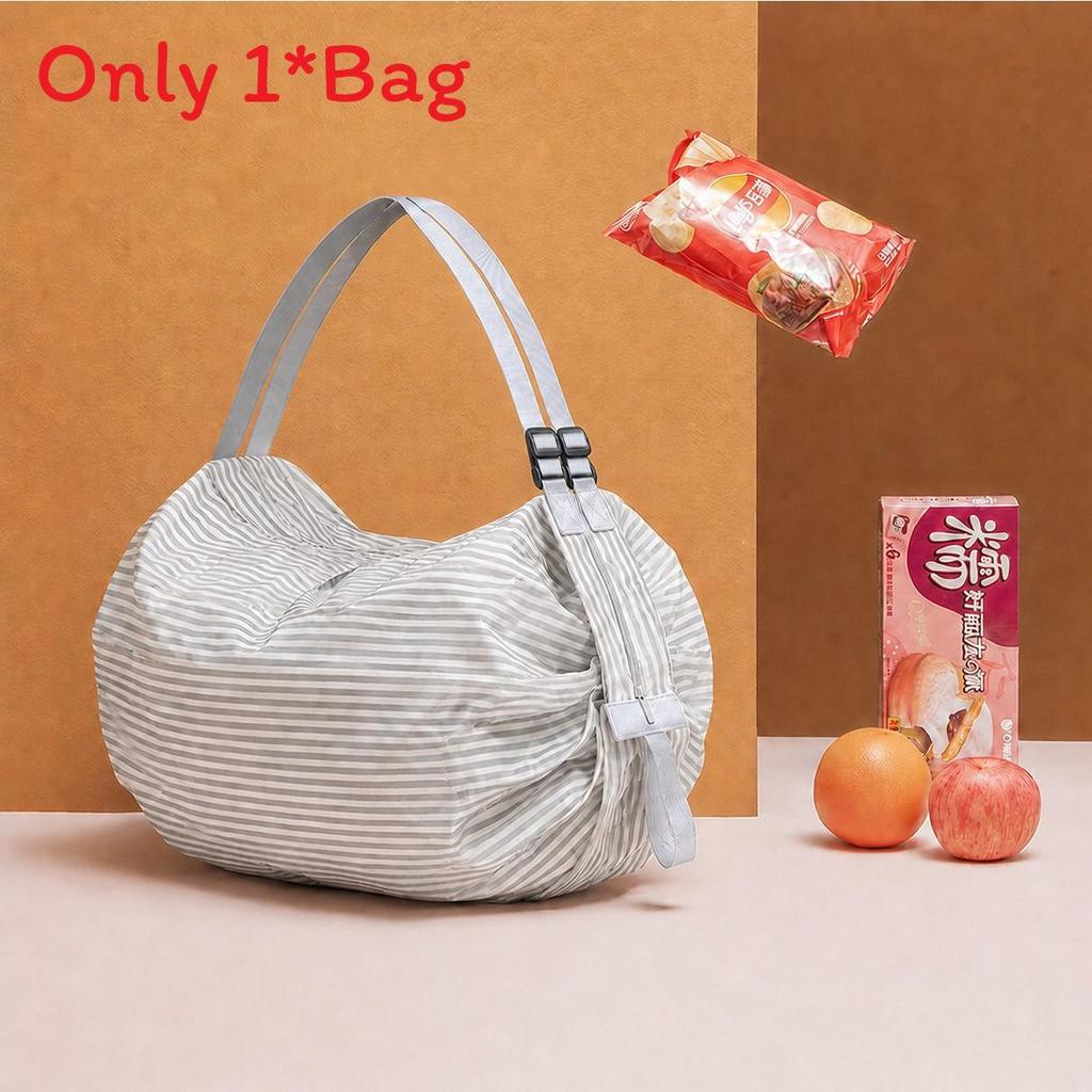 Nylon Foldable Shopping Bag With Large Capacity Waterproof Tote For Grocery Use