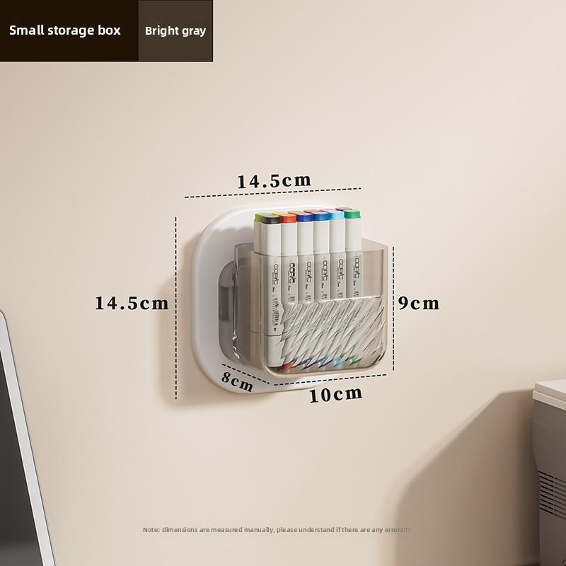 

Настенный держатель для ручек без сверления, без установки, органайзер для помады, разных мелочей, кистей для макияжа Medium серый/прозрачный