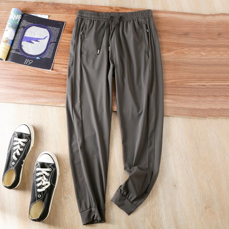Plus Size! Cooling Anti-Wrinkle! Breathable and Quick-Drying! High Elasticity! Spring and Summer Men's Ankle-tied Sports Casual Pants
