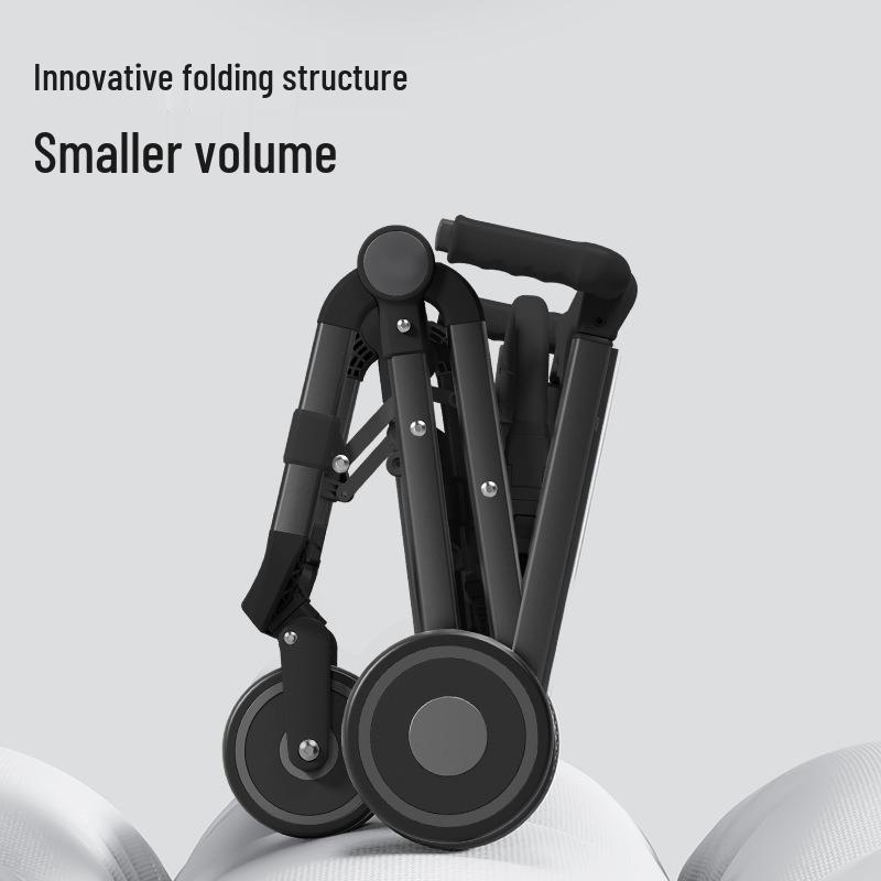 Foldable Baby Stroller: Easily Portable, Reclines for Sitting or Lying, Ideal for Travel.