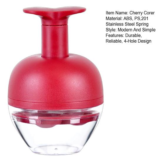 4-Hole Cherry Pitter Baking Fruit Pit Remover for Cherries Plums Multi-Functional Fruit Pitting Tool