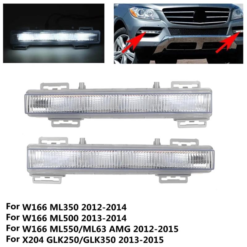 1 paio di luci di marcia diurna anteriori per W166 ML350 ML400 ML500 2012-2015 2049065401 2049065501 Fendinebbia DRL di ricambio