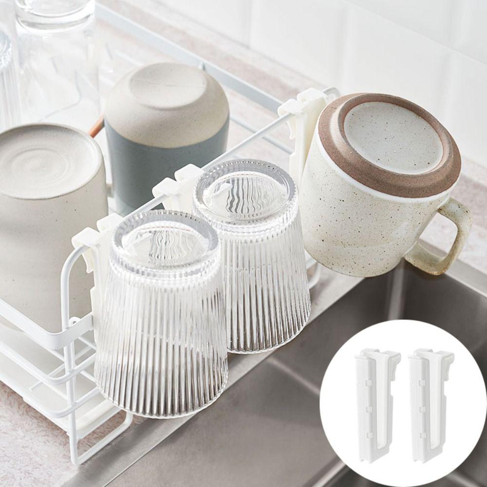 2Pcs Nail-free Upside-down Draining Cup Wall-mounted Cup Storage Hook New Storage Rack