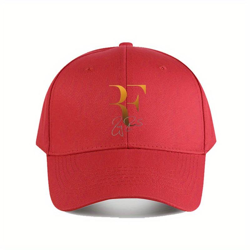 Fan Baseball Cap Navy Blue with Golden RF Logo Made of Soft and Lightweight Polyester Adjustable Curved Brim Dad Hat Unisex