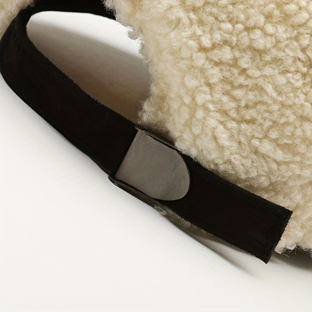 Classic Letter R Embroidery Baseball Cap Color Block Coldproof Warm Dad Hats Plush Adjustable Sun Hat for Women Autumn & Winter